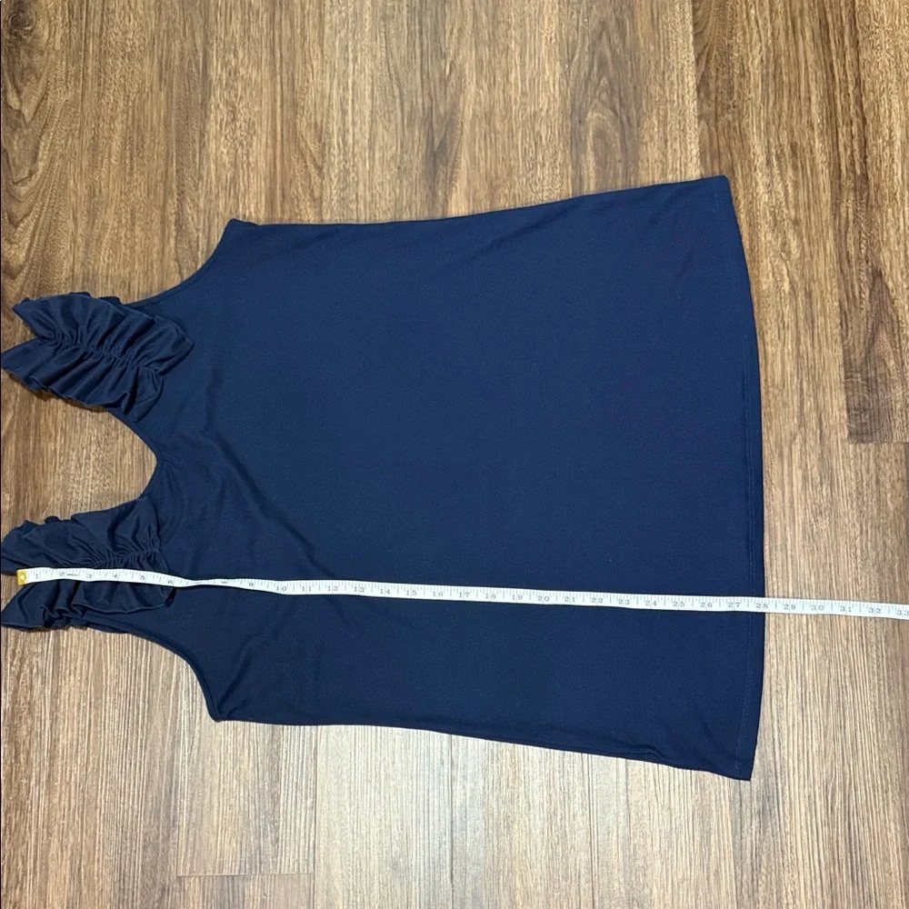 Zenana Navy Ruffle Tank Top - Picture 5 of 5